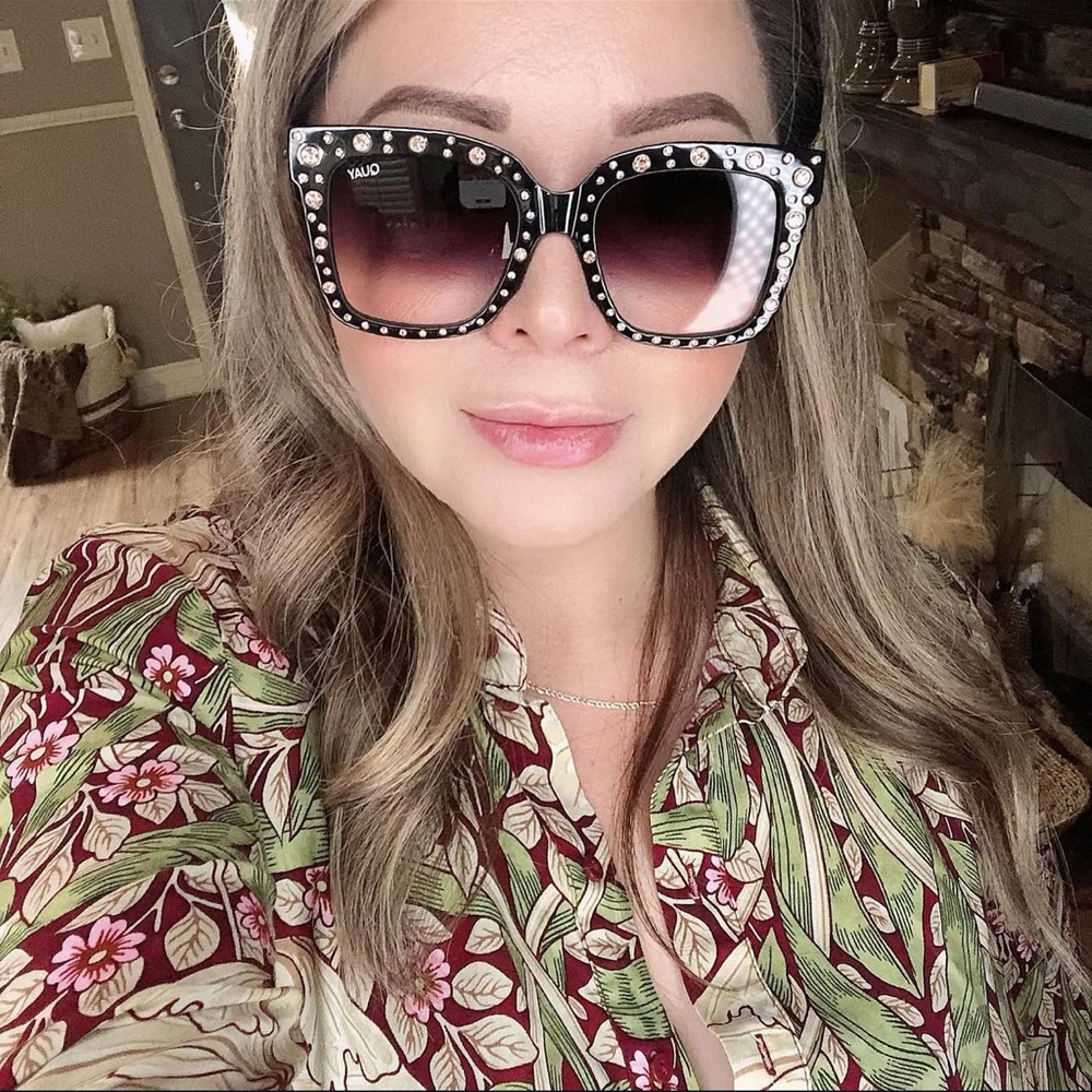 Quay Australia Black Embellished Sunglasses
